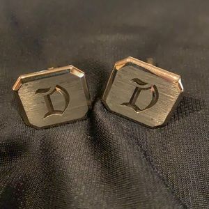 Vintage Gold Tone “D” Cuff Links